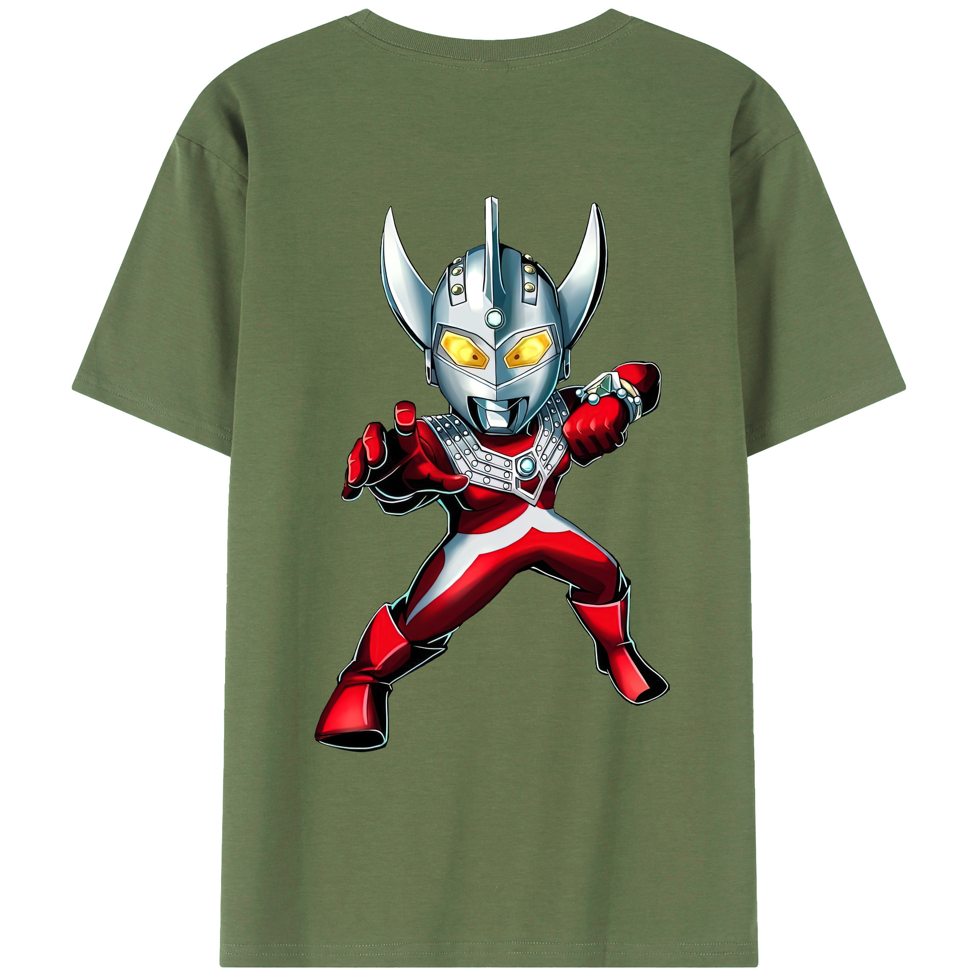 （画像用） ウルトラマン Ultraman 綿100％ メンズ半袖Tシャツ（バックプリント） 通気性